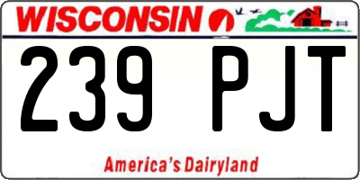 WI license plate 239PJT