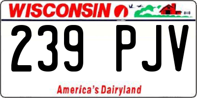 WI license plate 239PJV