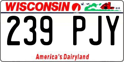 WI license plate 239PJY