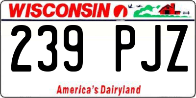WI license plate 239PJZ