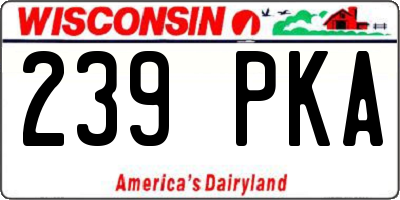 WI license plate 239PKA