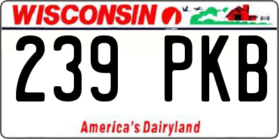 WI license plate 239PKB