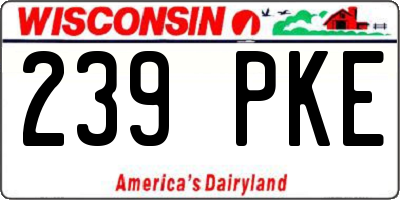 WI license plate 239PKE