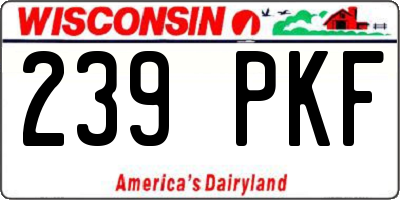 WI license plate 239PKF