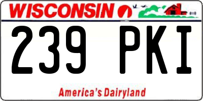 WI license plate 239PKI