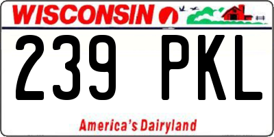 WI license plate 239PKL