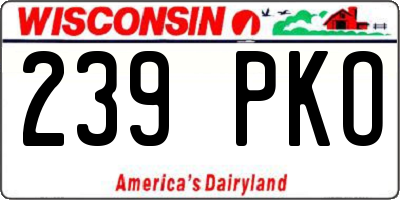WI license plate 239PKO
