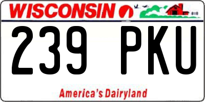 WI license plate 239PKU