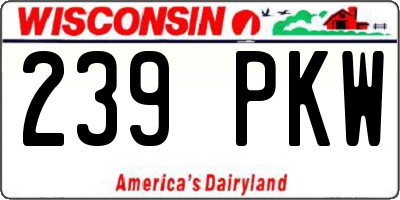 WI license plate 239PKW