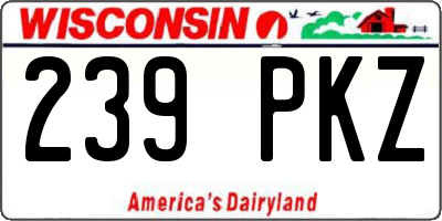 WI license plate 239PKZ