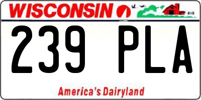 WI license plate 239PLA