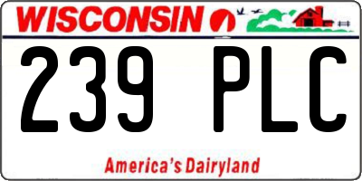 WI license plate 239PLC