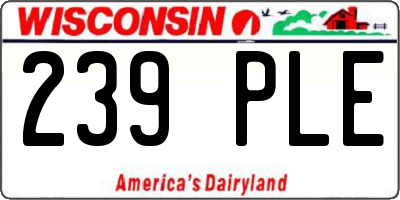 WI license plate 239PLE
