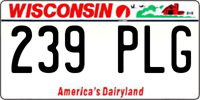 WI license plate 239PLG