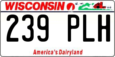 WI license plate 239PLH