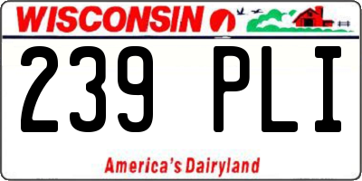 WI license plate 239PLI