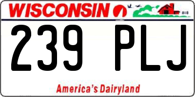 WI license plate 239PLJ