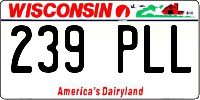 WI license plate 239PLL