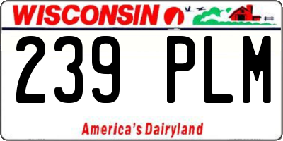 WI license plate 239PLM