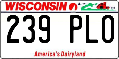 WI license plate 239PLO