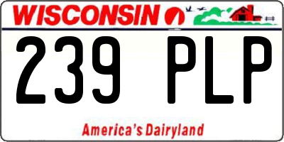 WI license plate 239PLP