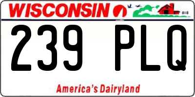 WI license plate 239PLQ