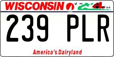 WI license plate 239PLR