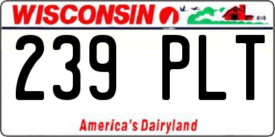 WI license plate 239PLT