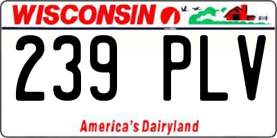 WI license plate 239PLV
