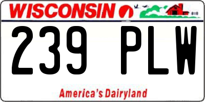 WI license plate 239PLW