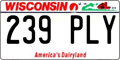 WI license plate 239PLY
