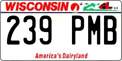 WI license plate 239PMB