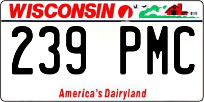WI license plate 239PMC