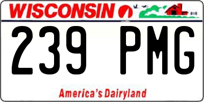 WI license plate 239PMG