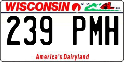 WI license plate 239PMH