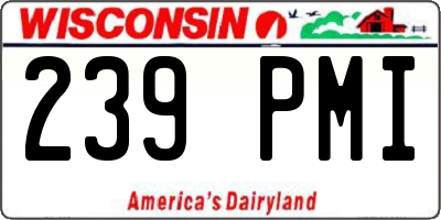 WI license plate 239PMI