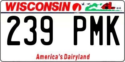 WI license plate 239PMK