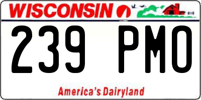 WI license plate 239PMO