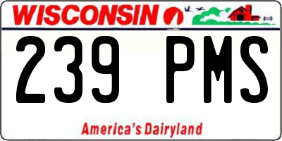 WI license plate 239PMS