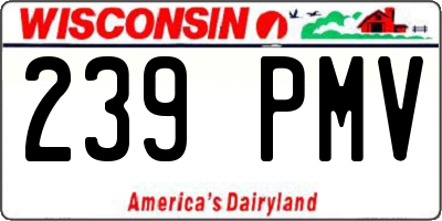 WI license plate 239PMV