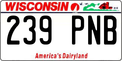 WI license plate 239PNB