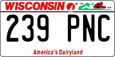 WI license plate 239PNC