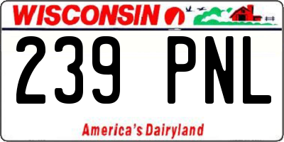 WI license plate 239PNL