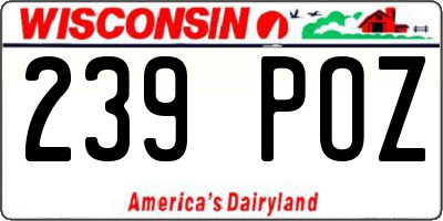 WI license plate 239POZ