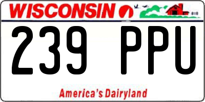 WI license plate 239PPU