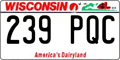 WI license plate 239PQC