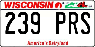 WI license plate 239PRS