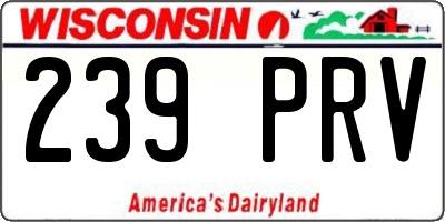 WI license plate 239PRV