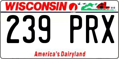 WI license plate 239PRX