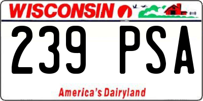 WI license plate 239PSA